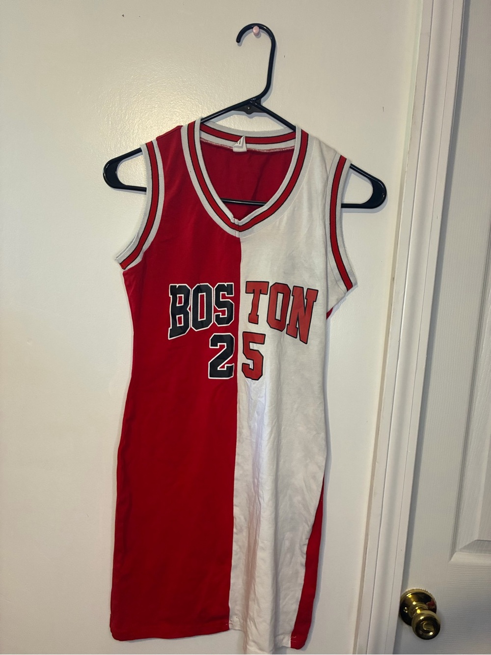 Boston Split Red and White Sleeveless Dress - Number 25